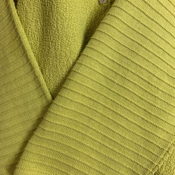 Cotton Cardigan Yellow Jacket Chartreuse Lime Green Sweater - Size L - NEW - Picture 9 of 16